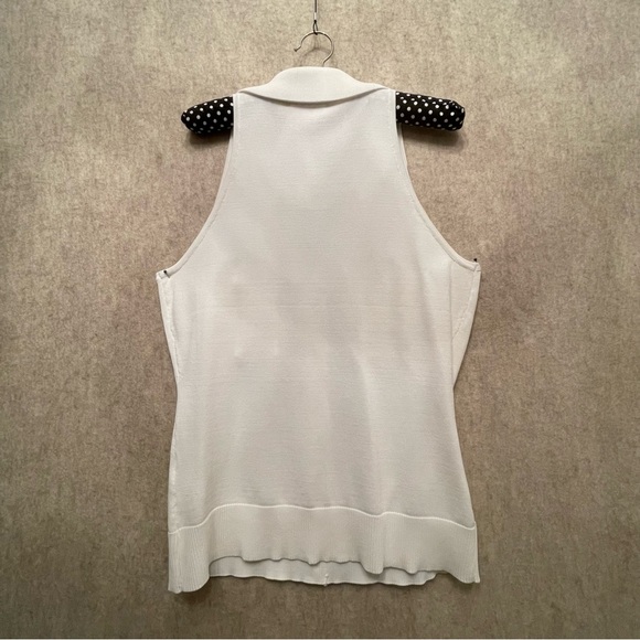 Women's 7th Avenue Design Studio Collared Knit Top M - Picture 2 of 7